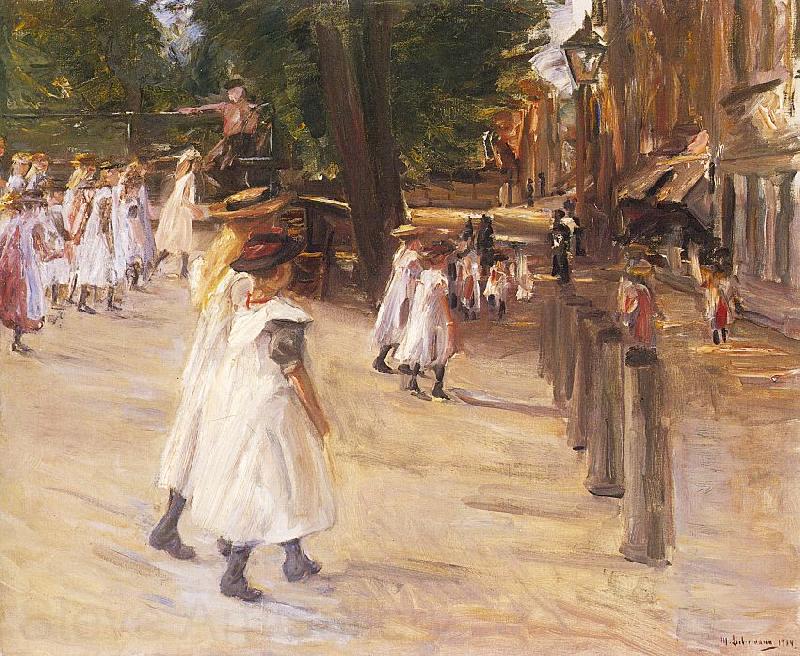 Max Liebermann On the Way to School in Edam France oil painting art